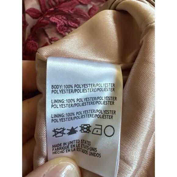 Women’s Anthropologie Maroon Hitherto Lace Elaine Cocktail Dress Size 0 - Picture 8 of 12